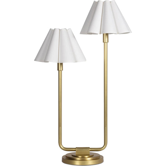 Polly Double Arm Table Lamp, White by Regina Andrew. Made from steel in a unique style.