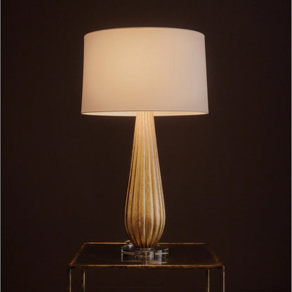 Claire Table Lamp by Regina Andrew in gold and gold leaf. Made from resin in a unique style.
