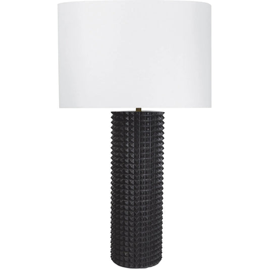 Symon Wood Table Lamp by Regina Andrew in black. Made from wood in a unique style.