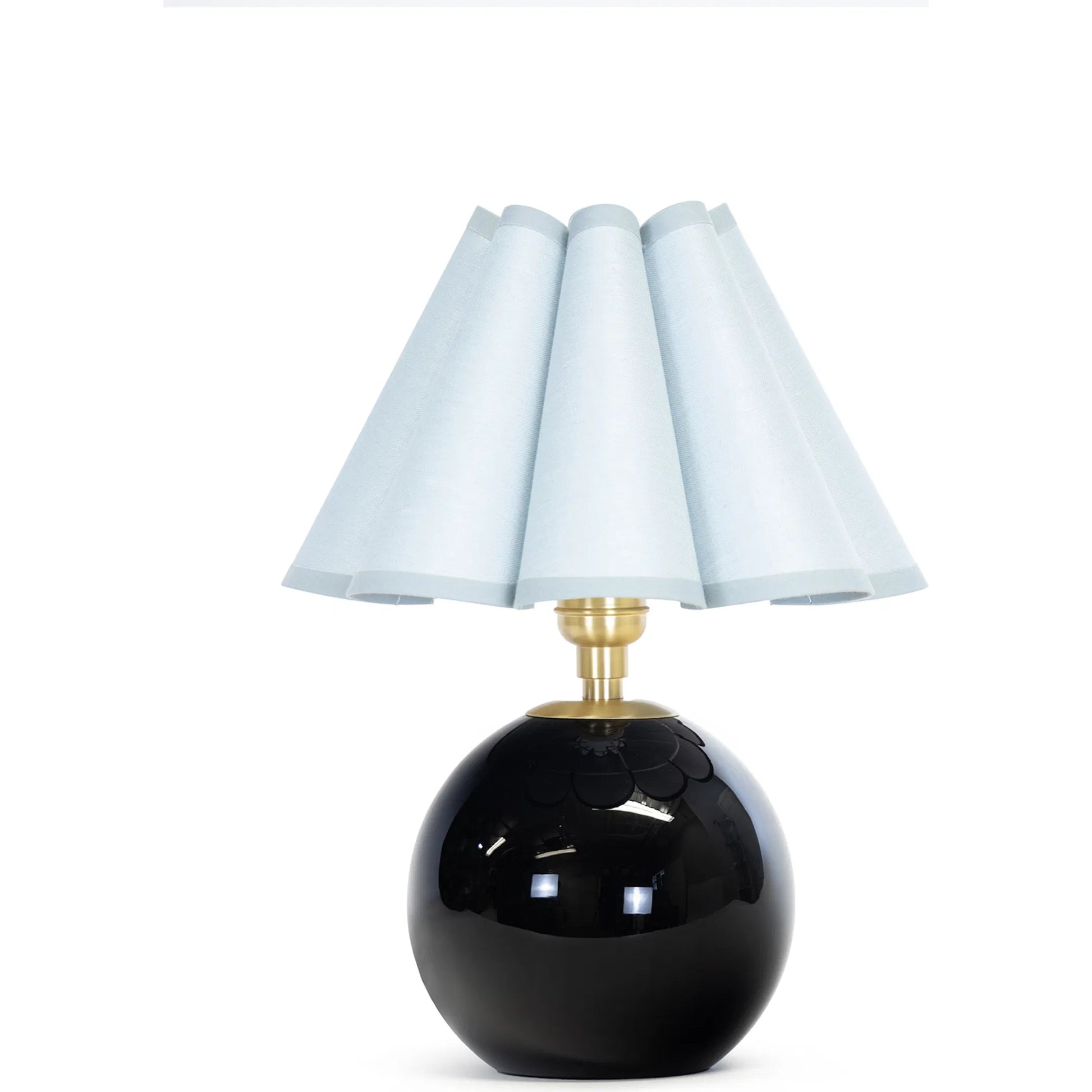 Giorgio Black Glass Mini Lamp by Regina Andrew in black and black. Made from glass in a unique style.