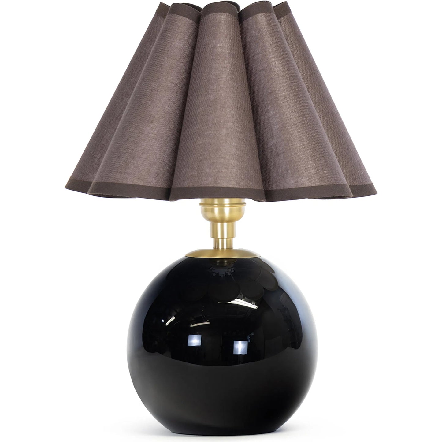 001 SI-2635161 | Primary Silo | Giorgio Pleated Black Glass Mini Lamp by Regina Andrew in black and black. Made from glass in a unique style.