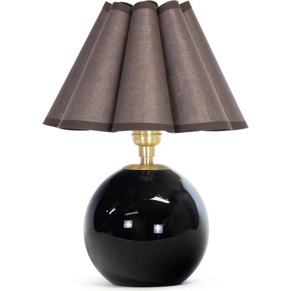 Giorgio Pleated Black Glass Mini Lamp by Regina Andrew in black and black. Made from glass in a unique style.