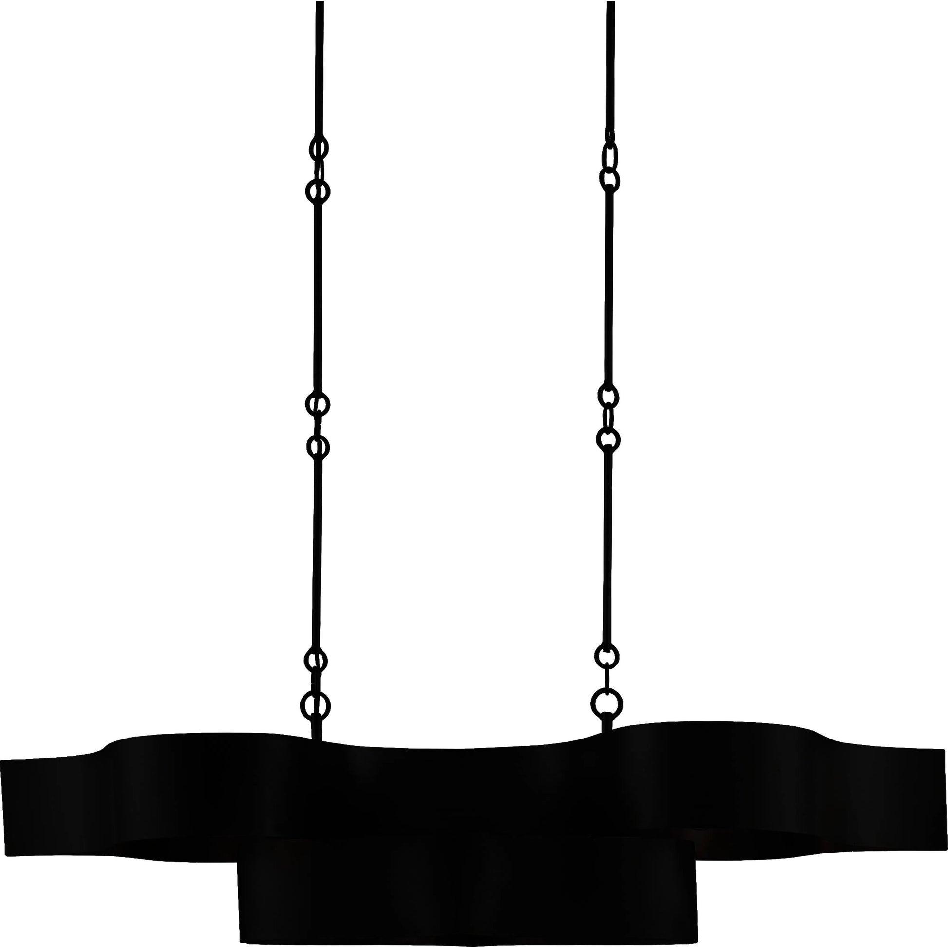 Grand Lotus Oval Chandelier by Currey and Company. Made from wrought iron in a modern style.