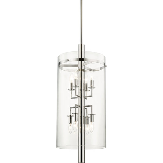 Baxter Pendant by Hudson Valley in polished nickel. Made from brass in a transitional style.