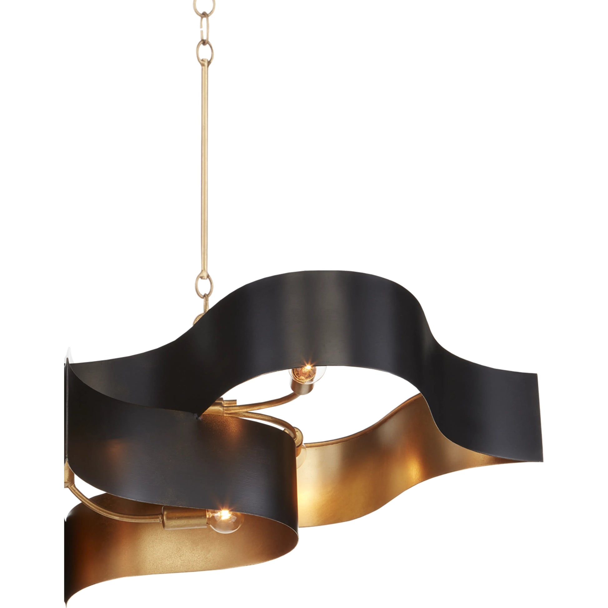 Grand Lotus Oval Chandelier by Currey and Company. Made from wrought iron in a modern style.