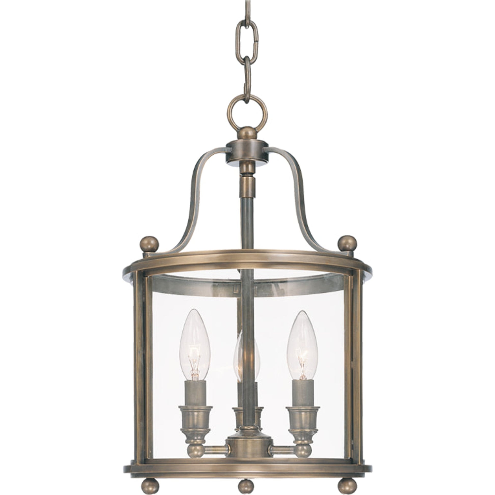 Mansfield Pendant by Hudson Valley in antique nickel. Made from brass in a traditional style.