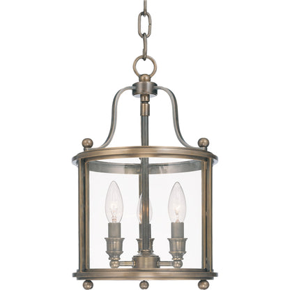 Mansfield Pendant by Hudson Valley in antique nickel. Made from brass in a traditional style.
