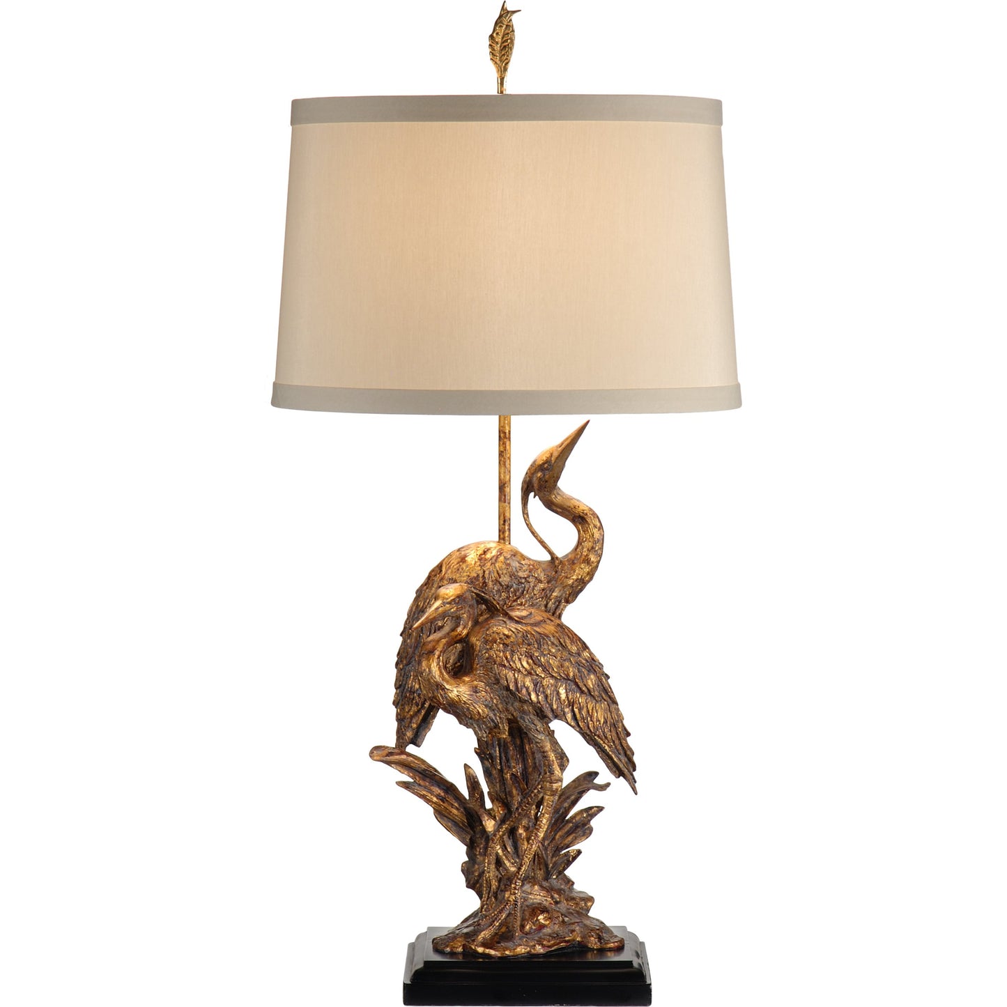 001 SR-385278 | Primary Silo | Egrets Lamp by Wildwood in old gold, espresso. Made from unique in a traditional style.