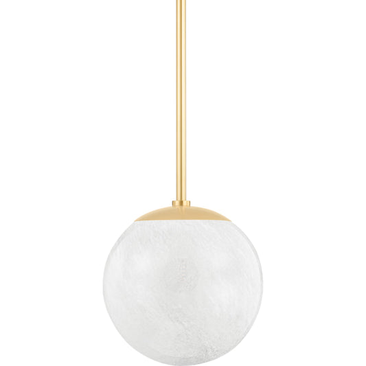 Burlington Pendant by Hudson Valley in aged brass. Made from steel in a modern style.