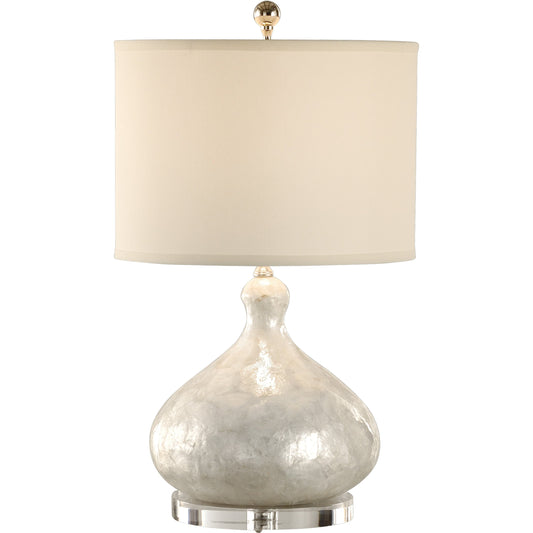 Capiz Shell Bottle Lamp by Wildwood in white. Made from unique in a modern style.