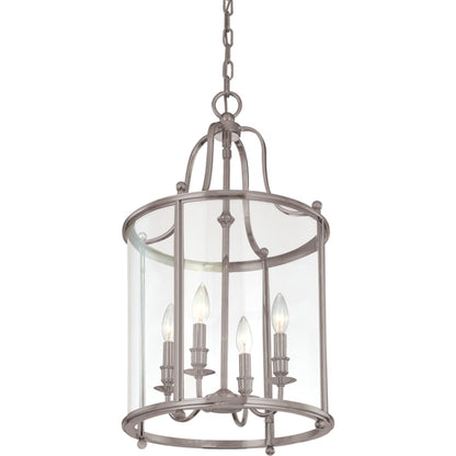Mansfield Pendant by Hudson Valley in antique nickel. Made from brass in a traditional style.