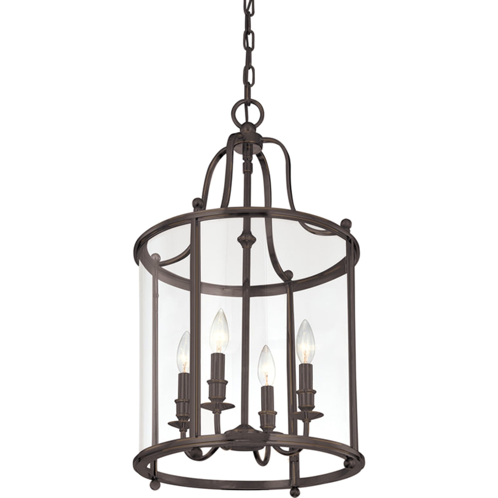 Mansfield Pendant by Hudson Valley in antique nickel. Made from brass in a traditional style.