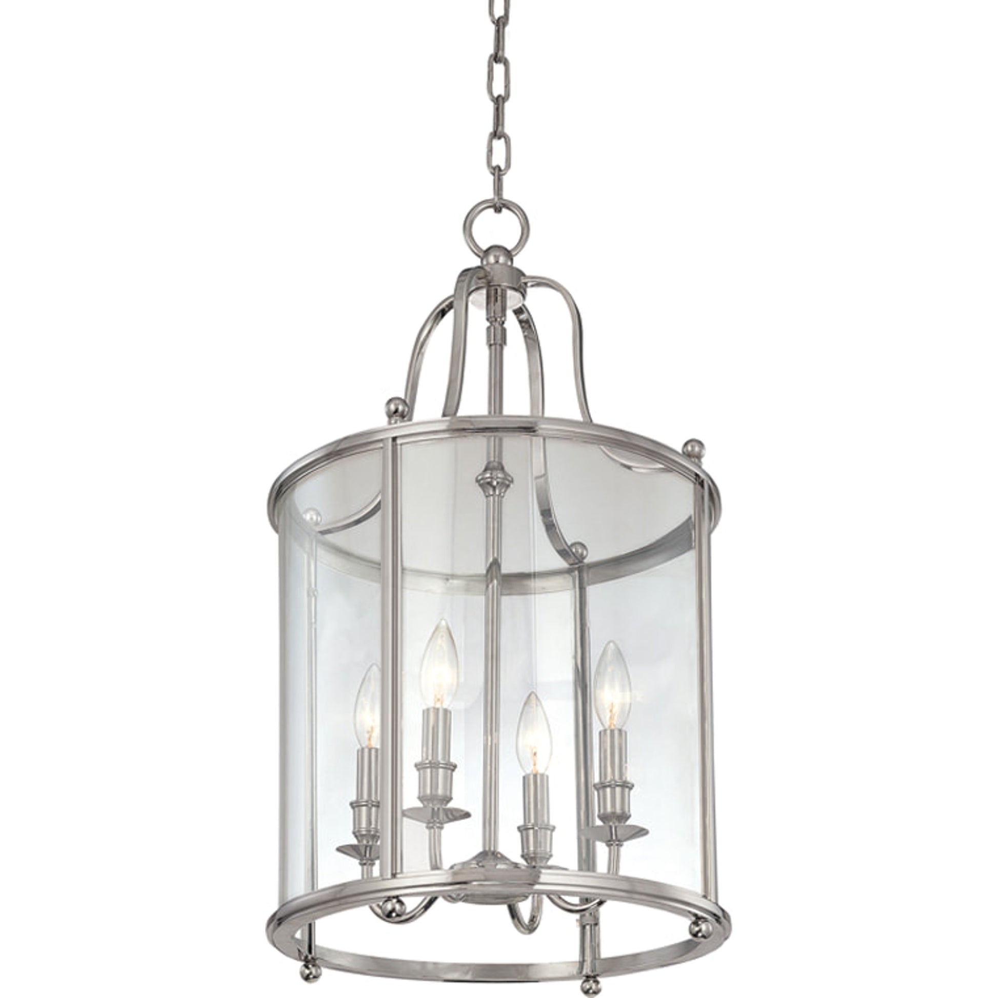 Mansfield Pendant by Hudson Valley in antique nickel. Made from brass in a traditional style.