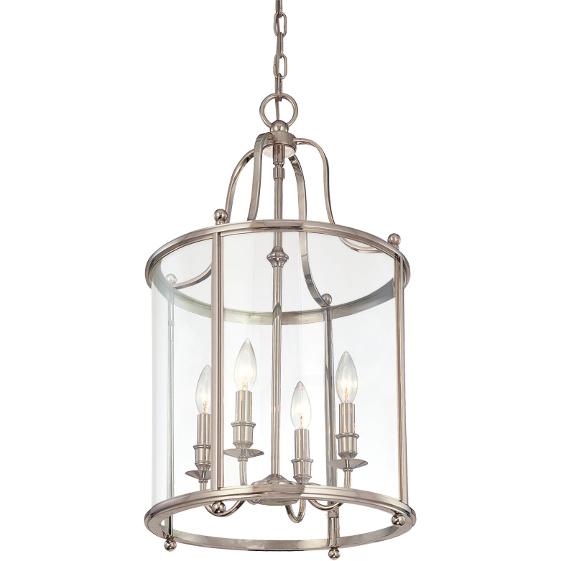 Mansfield Pendant by Hudson Valley in antique nickel. Made from brass in a traditional style.