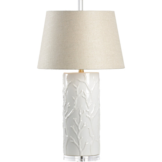 Beaufort Lamp by Wildwood in white. Made from ceramic, porcelain in a coastal style.