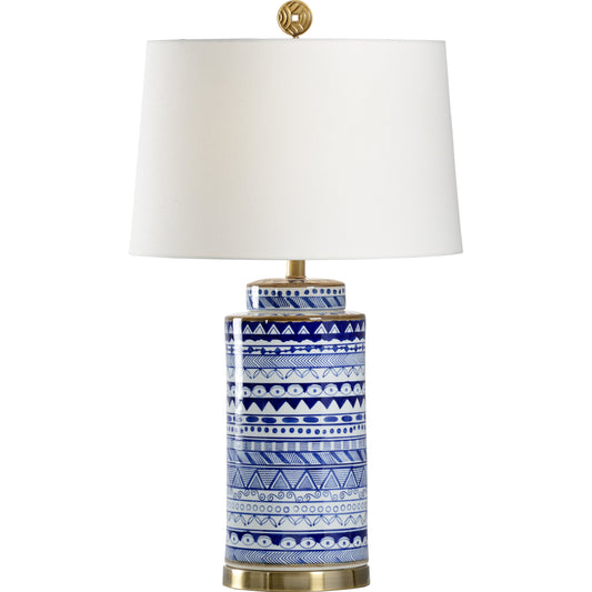 001 SR-385210 | Additional Silo | Destin Blue Lamp by Wildwood in blue, white. Made from ceramic, porcelain in a transitional style.