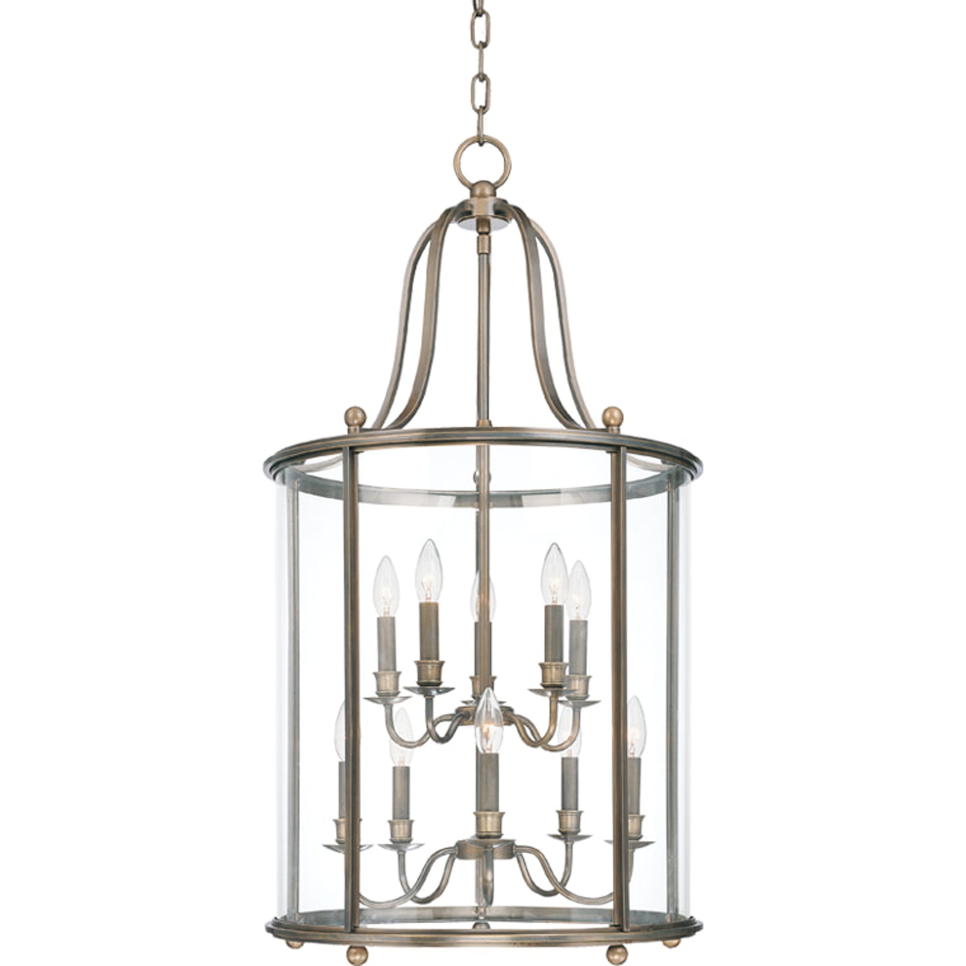 Mansfield Pendant by Hudson Valley in antique nickel. Made from brass in a traditional style.