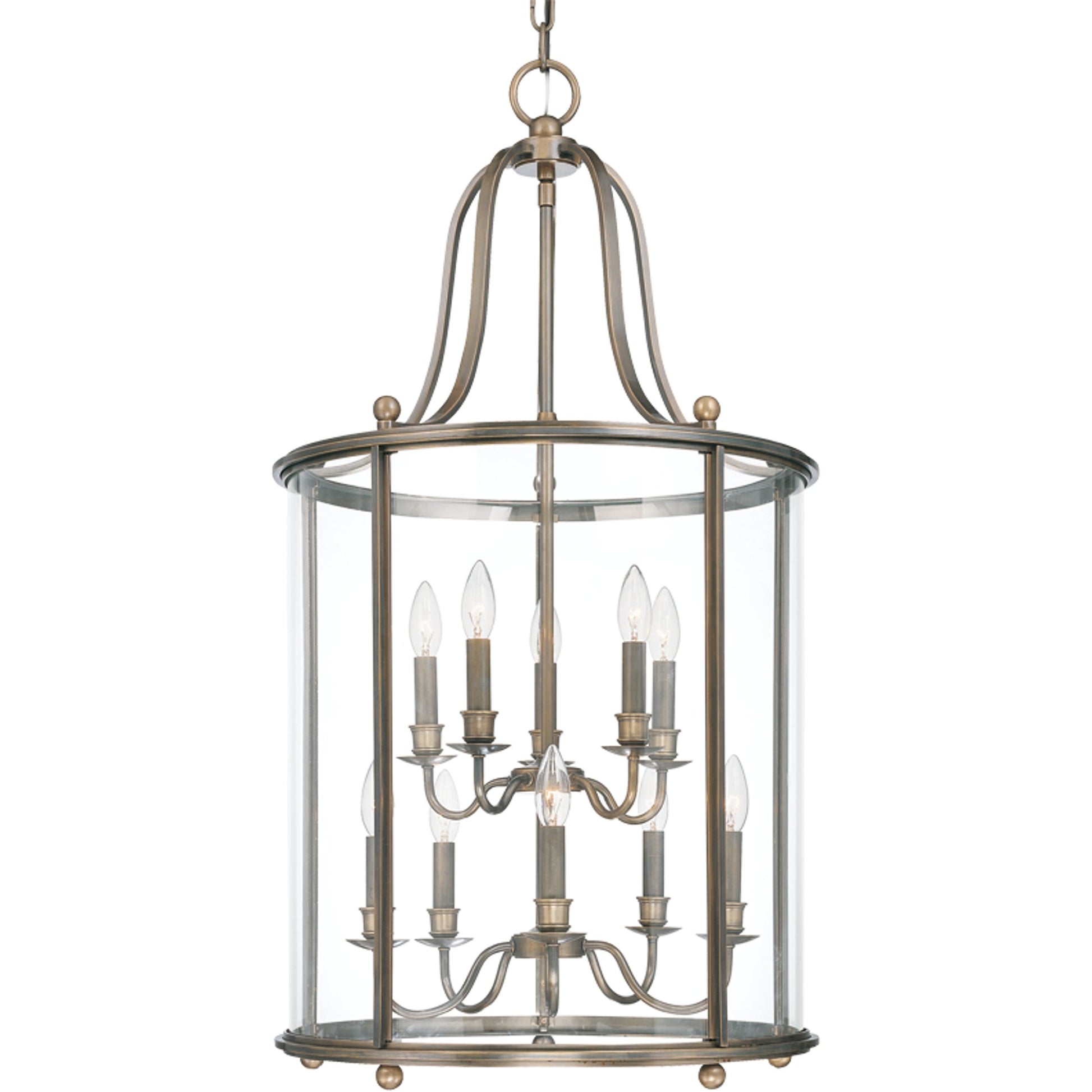 Mansfield Pendant by Hudson Valley in antique nickel. Made from brass in a traditional style.