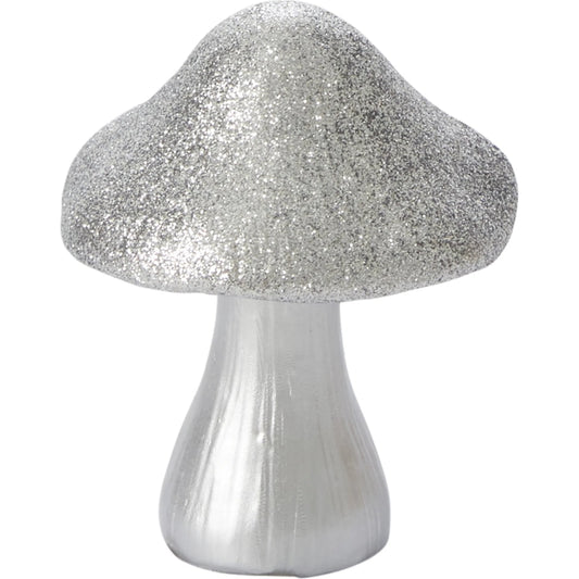 Sparkle Mushroom Figurine 4 by Accent Decor in silver. Made from plastic in a unique style.