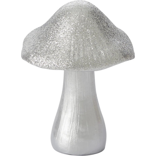 Sparkle Mushroom Figurine 4 by Accent Decor in silver. Made from plastic in a unique style.