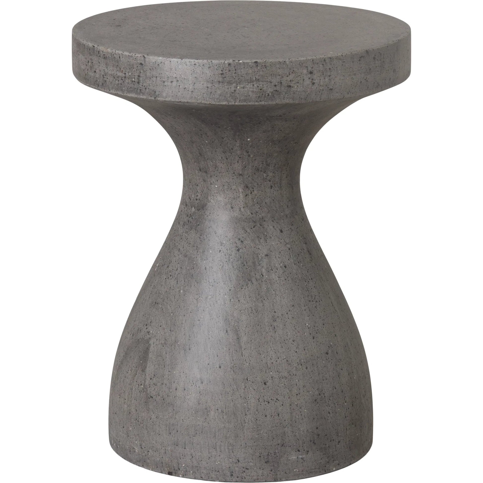 Caemen Indoor/Outdoor Tear Drop Stool Table by Emissary in terrazzo gray and matte. Made from terrazzo in a unique style.