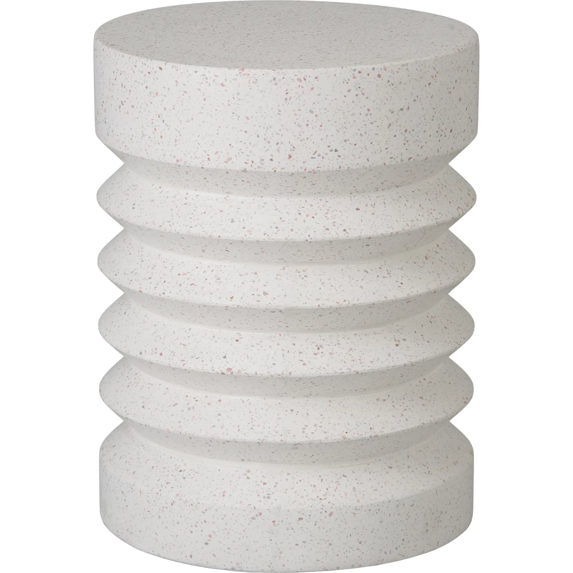 Jag Indoor/Outdoor Stool by Emissary in terrazzo white and matte. Made from terrazzo in a unique style.