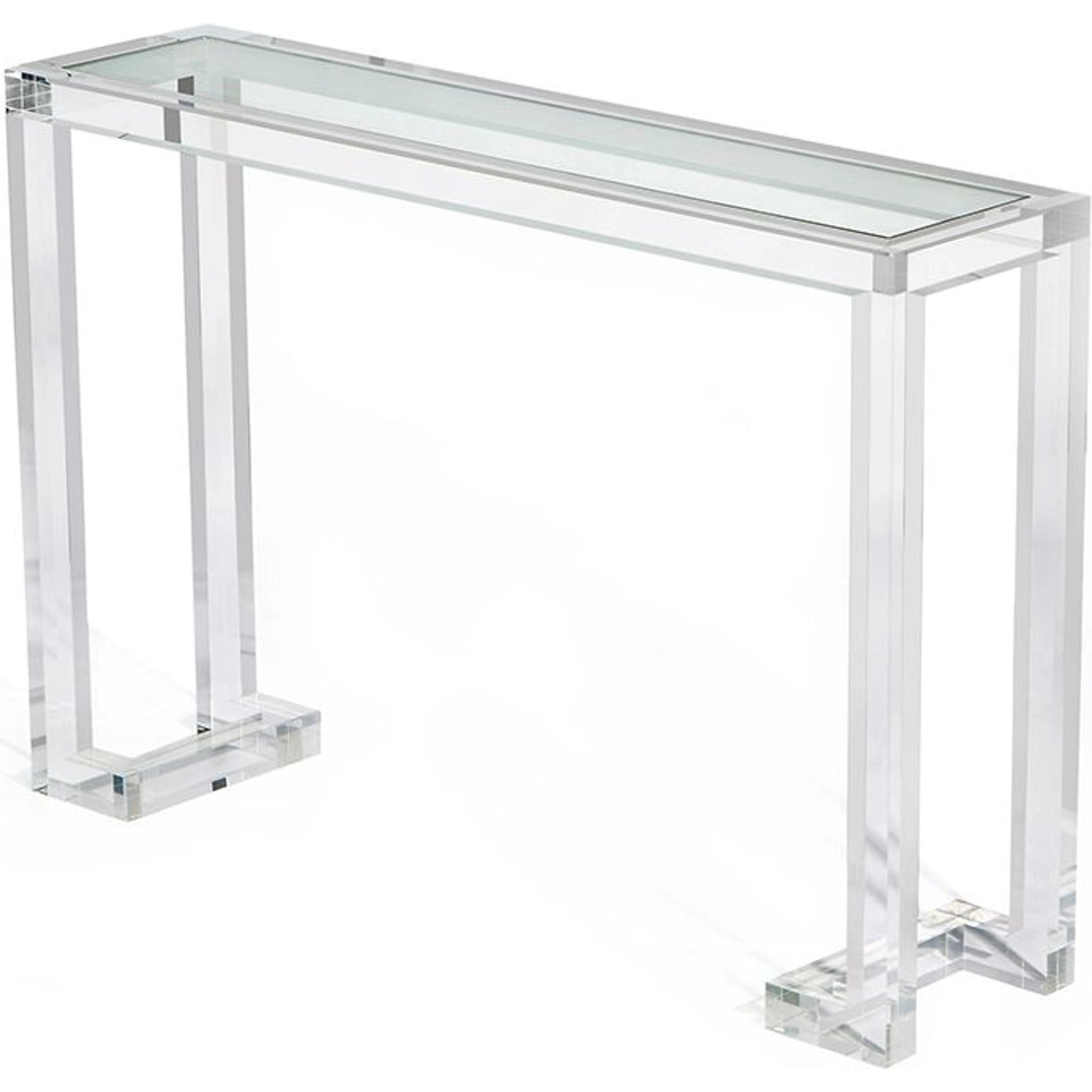 Ava Console Table by Interlude Home in clear. Made from acrylic, glass in a modern style.