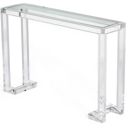 Ava Console Table by Interlude Home in clear. Made from acrylic, glass in a modern style.