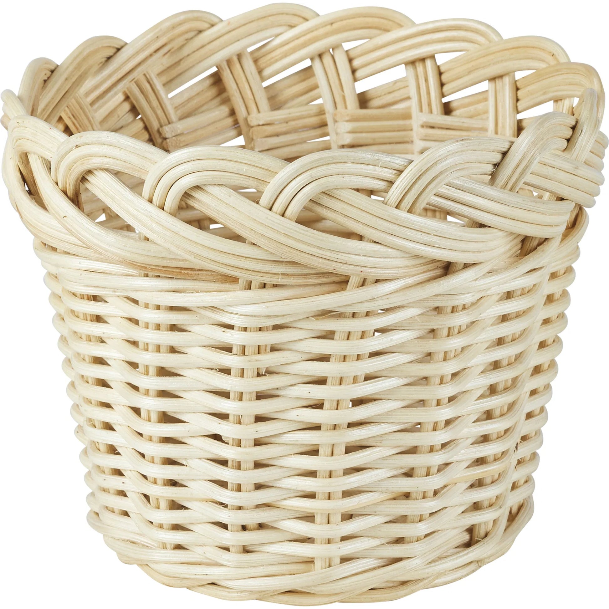 Braided Wicker Planter by Chelsea House in tan. Made from rattan in a rustic style.
