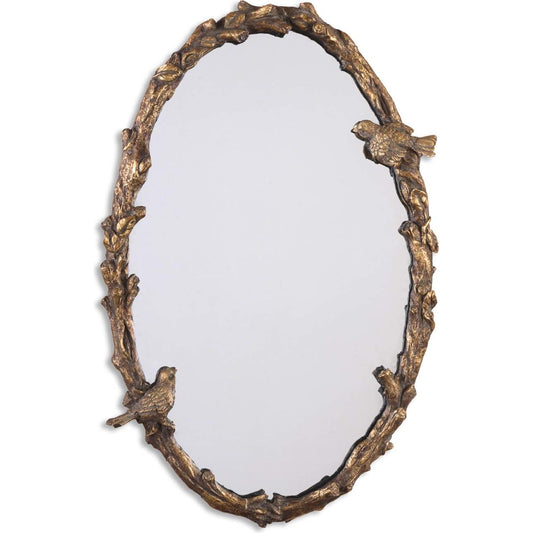 Paza Vine Mirror by Uttermost in gold. Made from iron, resin, mdf, glass in a cottage & farmhouse style.