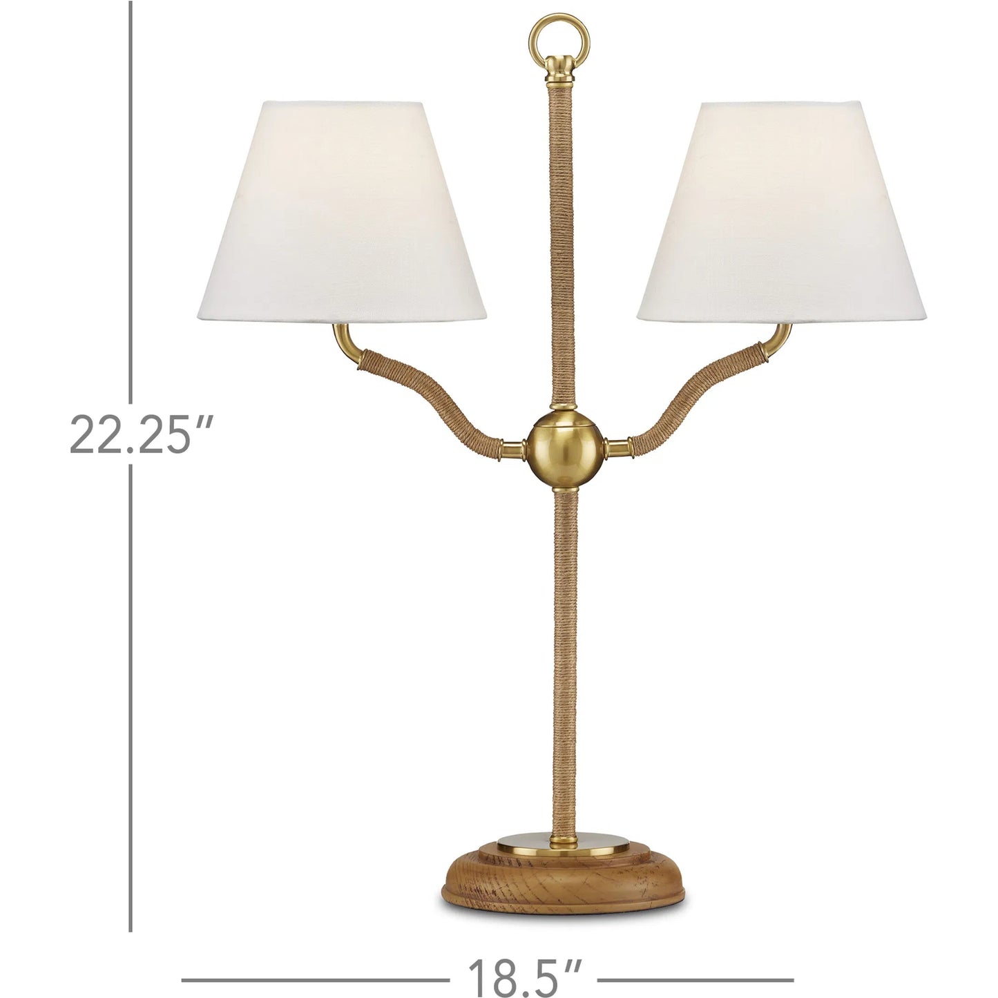 003 SI-2007861 | Additional Silo | Sirocco Desk Lamp by Currey and Company in natural, antique brass. Made from rope, metal, wood in a modern style.