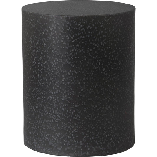Cylindar Indoor/Outdoor Stool by Emissary in matte. Made from terrazzo in a unique style.