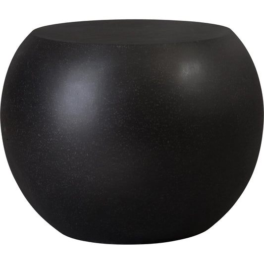 Convex Garden Seat Side Table by Emissary in terrazzo black and matte. Made from terrazzo in a unique style.