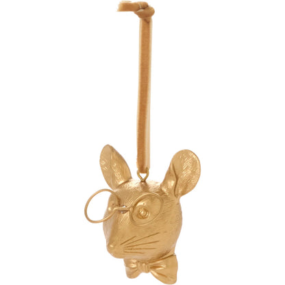 E+E Louie Ornament 4 (Set of 4) by Accent Decor in gold. Made from resin in a unique style.
