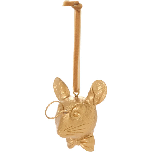 E+E Louie Ornament 4 (Set of 4) by Accent Decor in gold. Made from resin in a unique style.