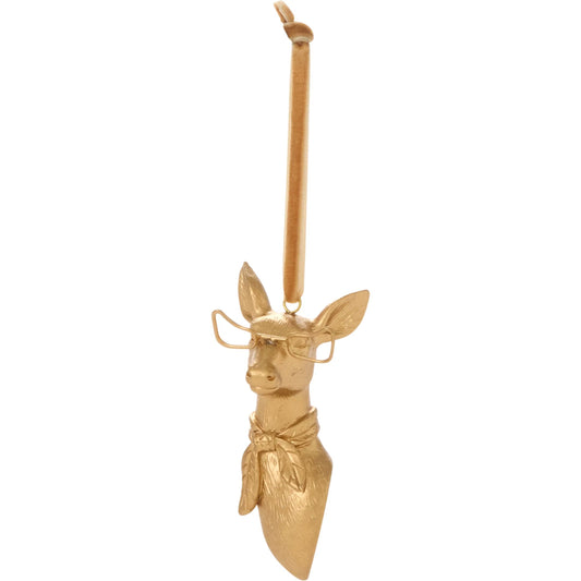 E+E Margie Ornament 4 (Set of 4) by Accent Decor in gold. Made from resin in a unique style.