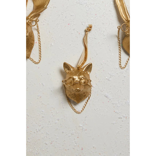 E+E Eloise Ornament 4 (Set of 4) by Accent Decor in gold. Made from resin in a unique style.