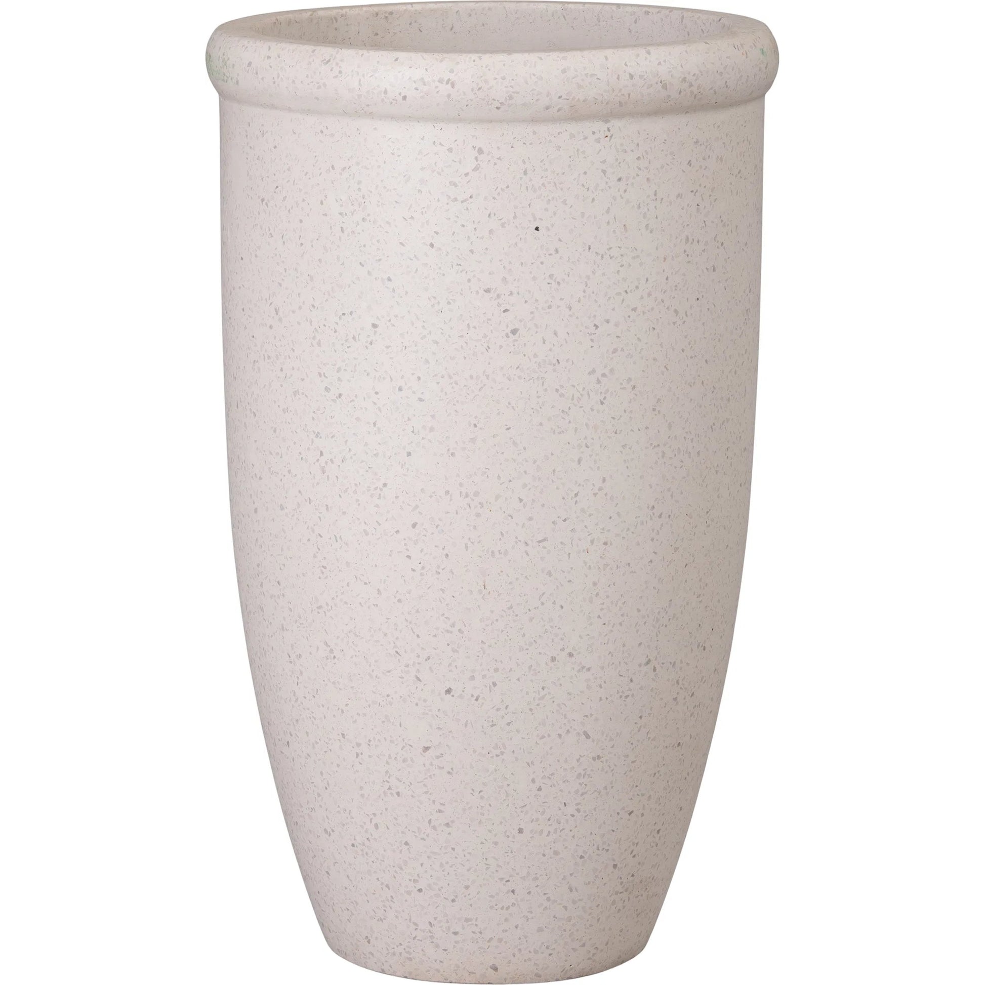 Round Indoor/Outdoor Lip Planter by Emissary in matte. Made from terrazzo in a unique style.