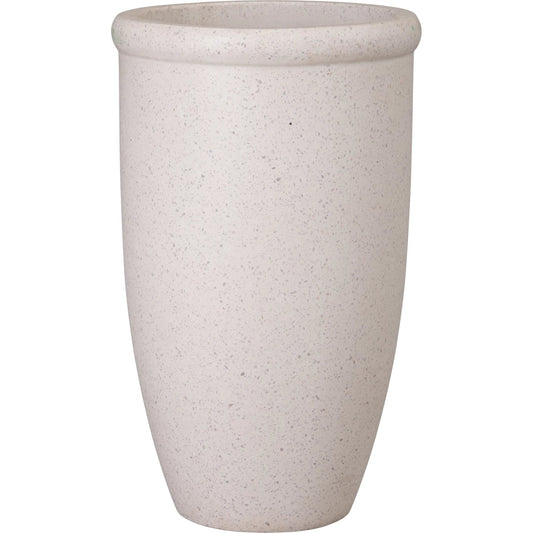 Round Indoor/Outdoor Lip Planter by Emissary in matte. Made from terrazzo in a unique style.