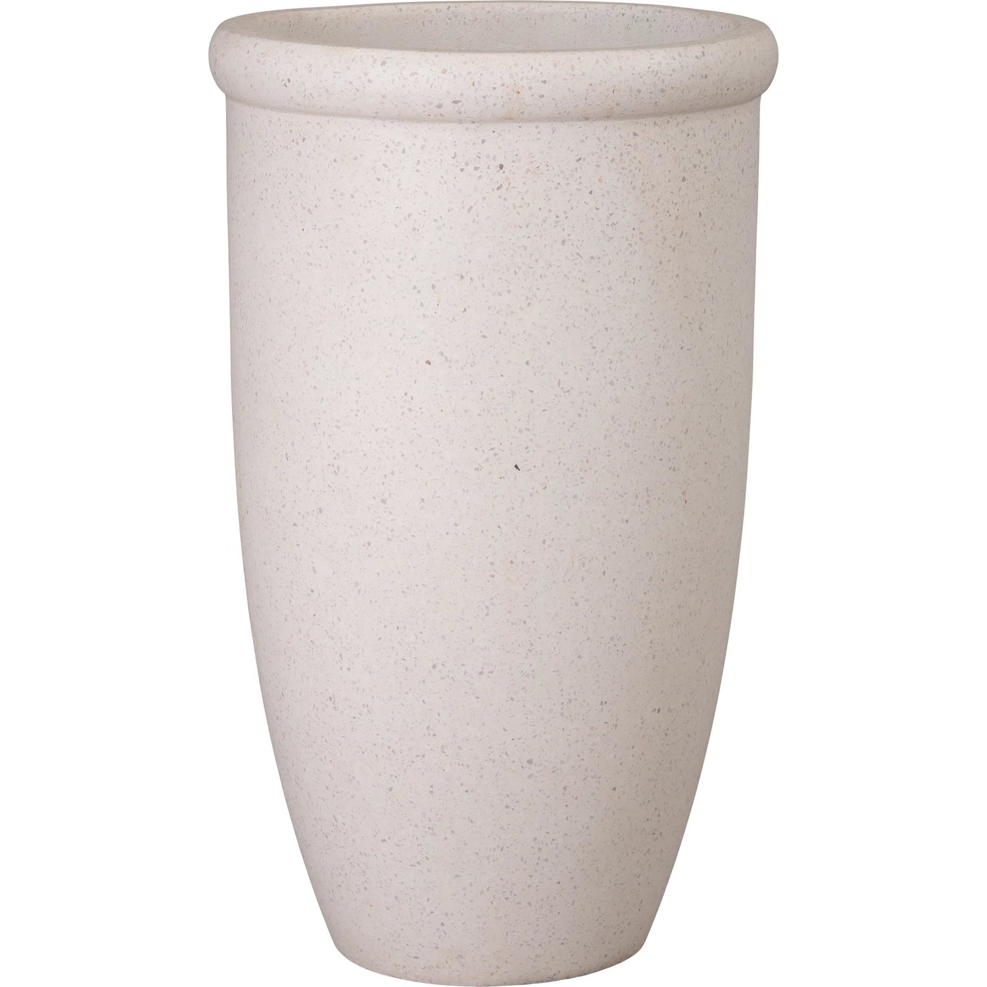 Round Indoor/Outdoor Lip Planter by Emissary in matte. Made from terrazzo in a unique style.