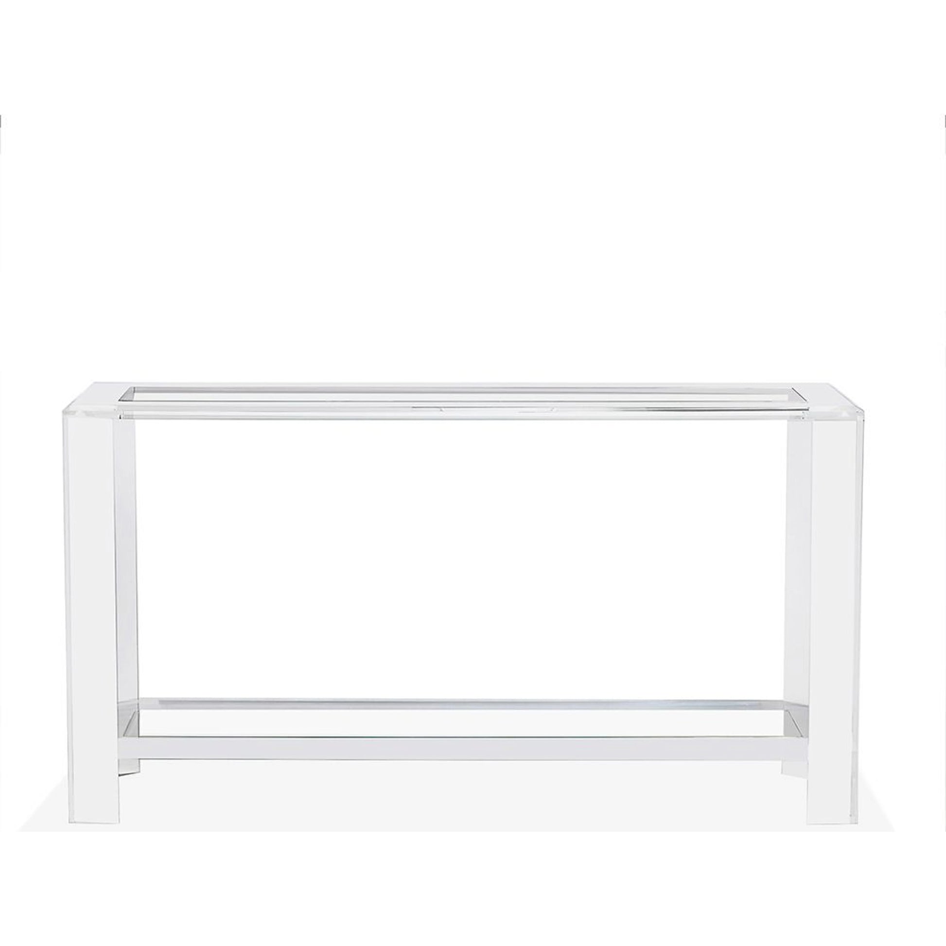 Surrey Grand Console by Interlude Home in clear, clear glass. Made from acrylic, glass in a modern style.