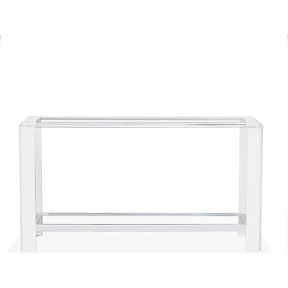 Surrey Grand Console by Interlude Home in clear, clear glass. Made from acrylic, glass in a modern style.