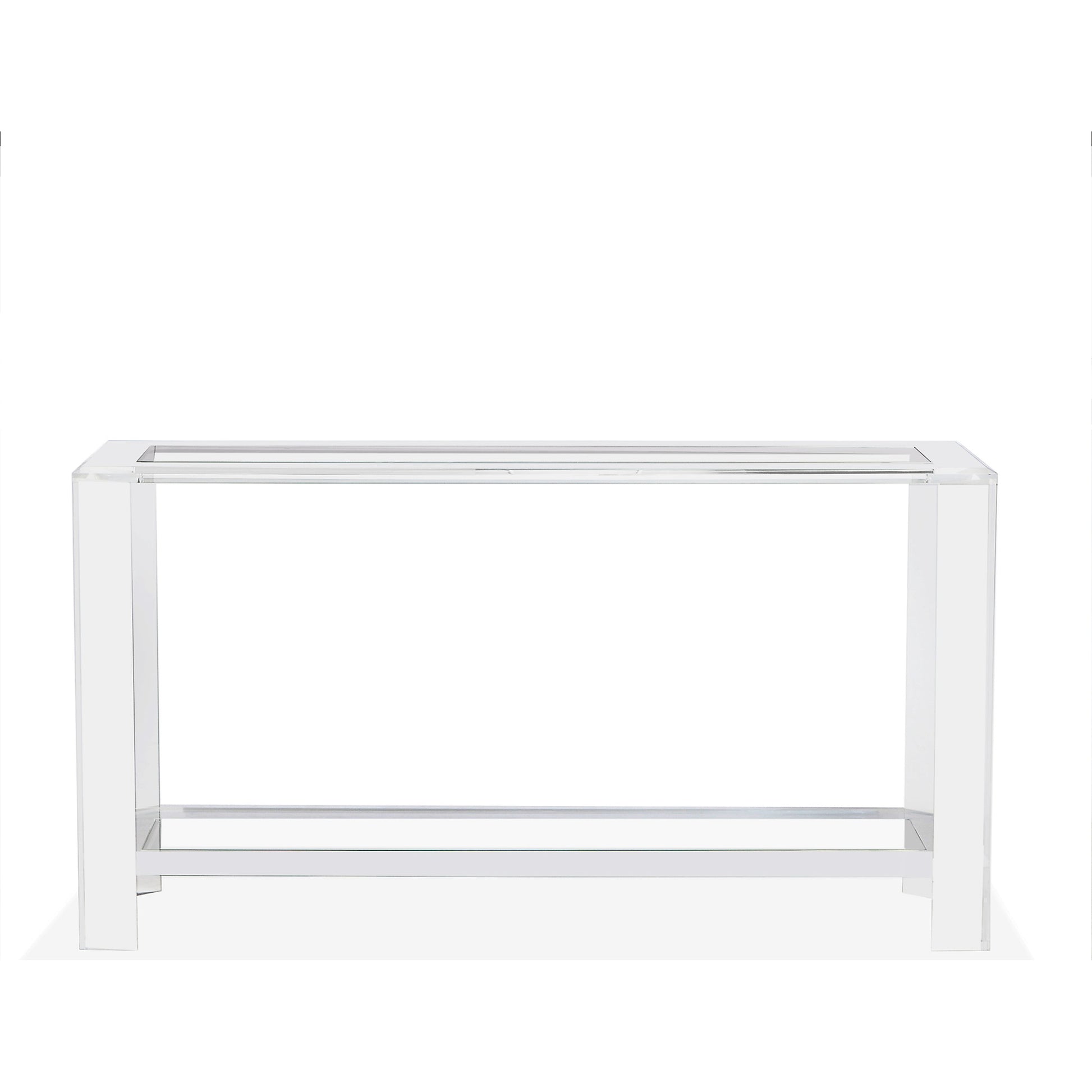 Surrey Grand Console by Interlude Home in clear, clear glass. Made from acrylic, glass in a modern style.