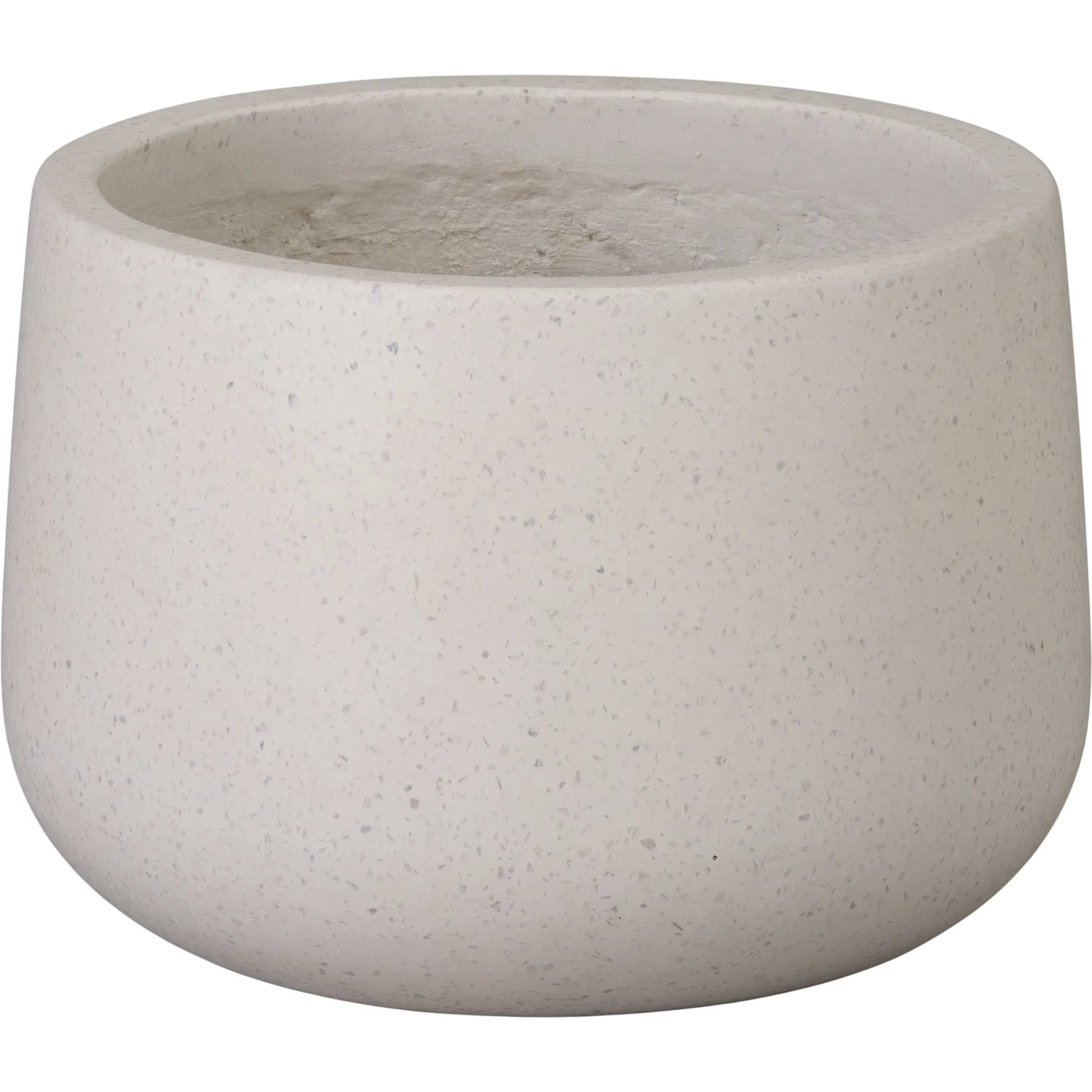 Low Indoor/Outdoor Opus Planter by Emissary in matte. Made from terrazzo in a unique style.