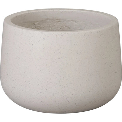 Low Indoor/Outdoor Opus Planter by Emissary in matte. Made from terrazzo in a unique style.