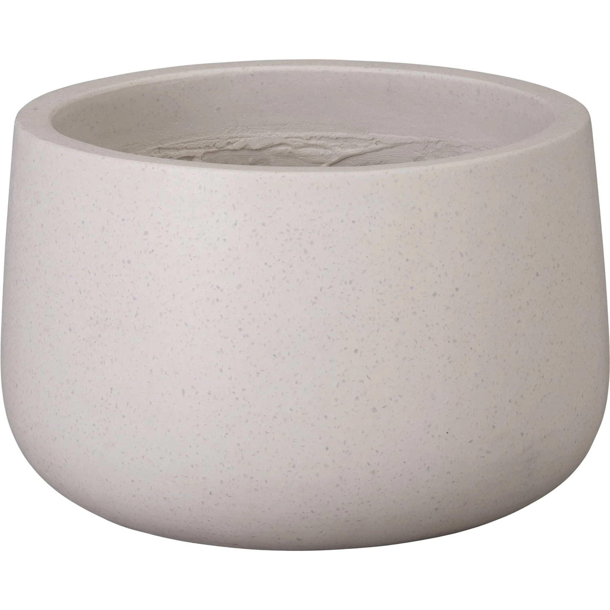 Low Indoor/Outdoor Opus Planter by Emissary in matte. Made from terrazzo in a unique style.