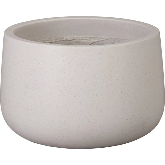 Low Indoor/Outdoor Opus Planter by Emissary in matte. Made from terrazzo in a unique style.