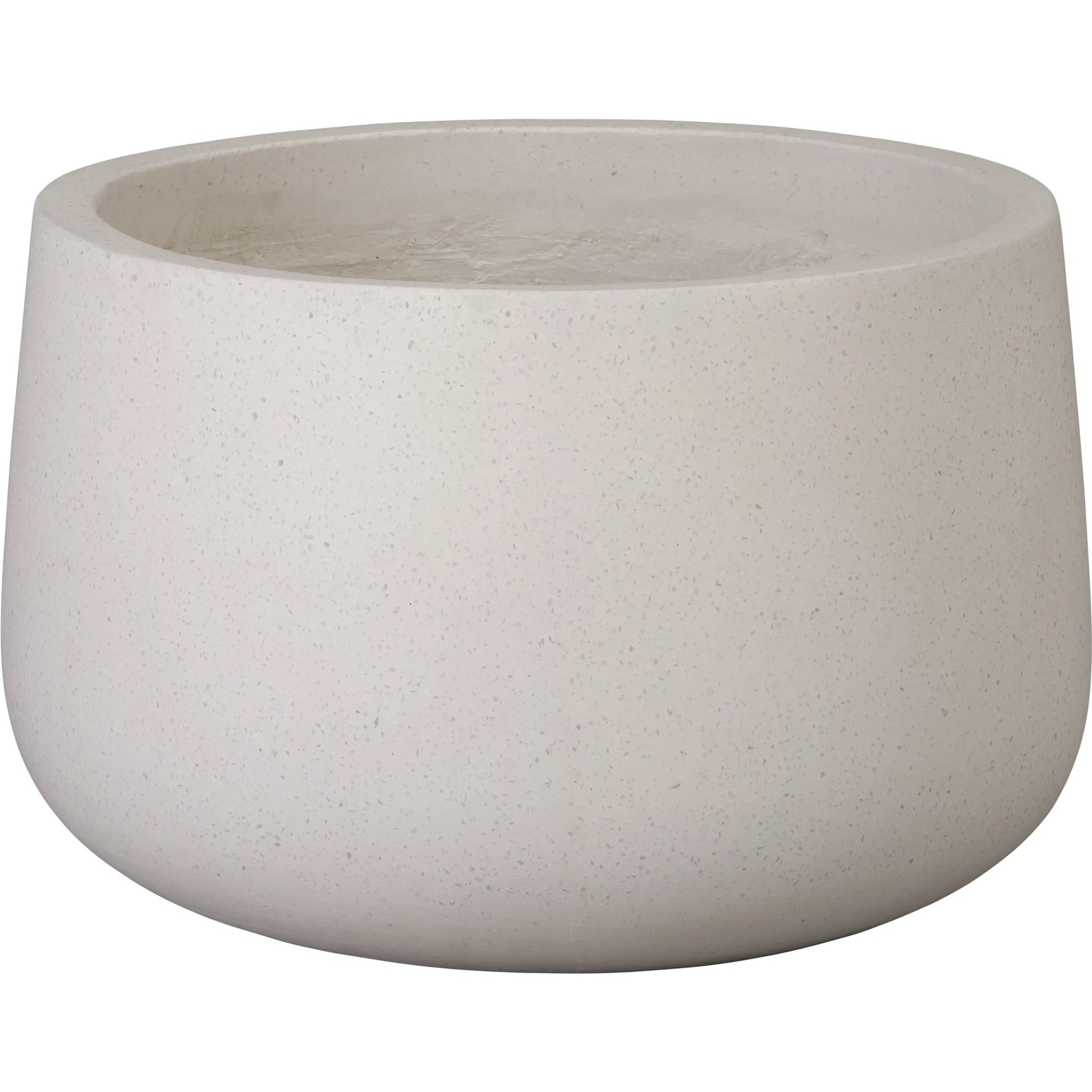 Low Indoor/Outdoor Opus Planter by Emissary in matte. Made from terrazzo in a unique style.