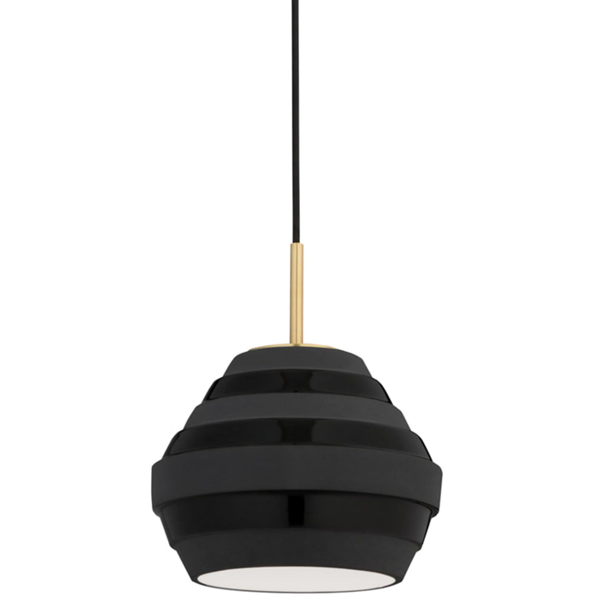 Calverton Pendant by Hudson Valley in polished nickel black. Made from ceramic in a modern style.