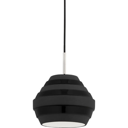 Calverton Pendant by Hudson Valley in polished nickel black. Made from ceramic in a modern style.